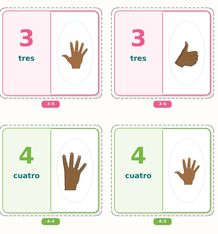 Dominó de Numerales en LSM — más fichas