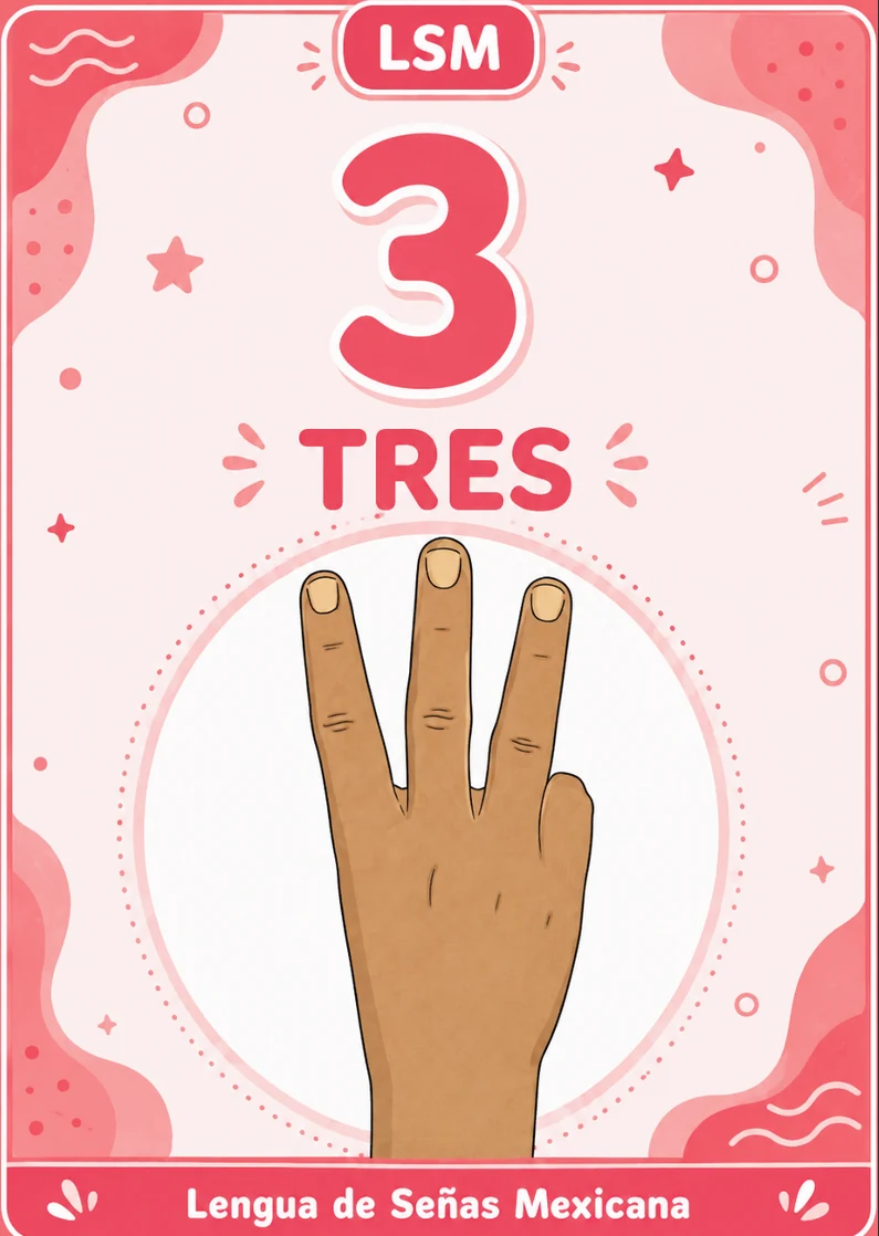 Numeral 3 — Tres en LSM