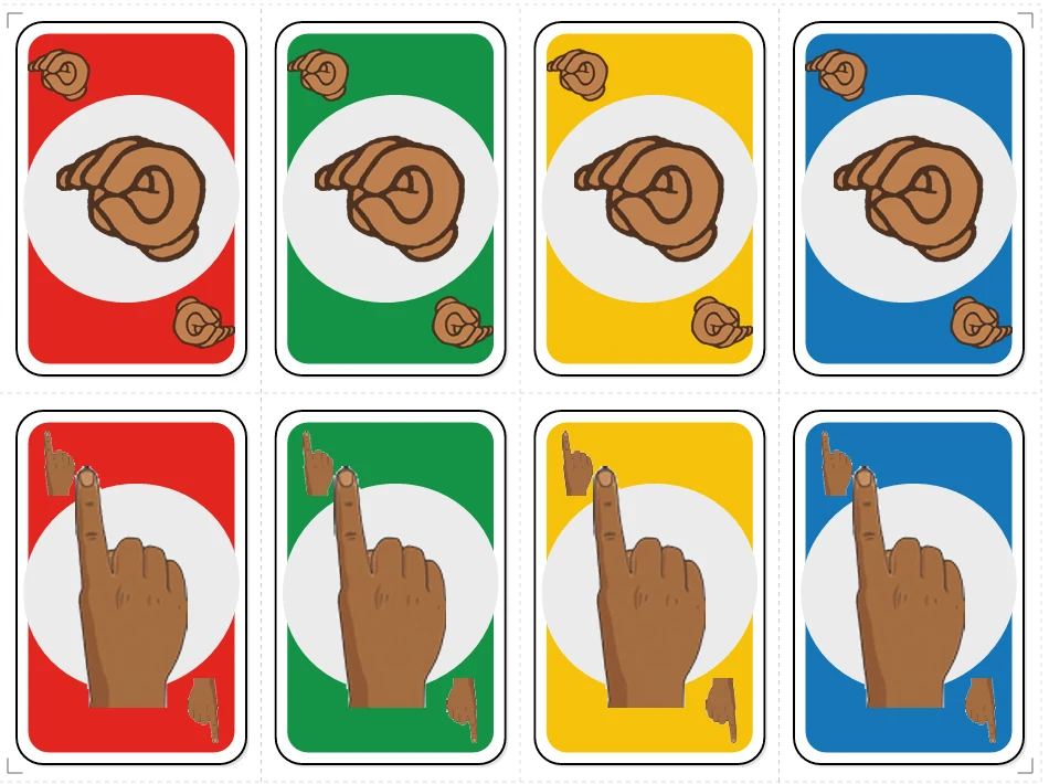 UNO de Señas — cartas especiales